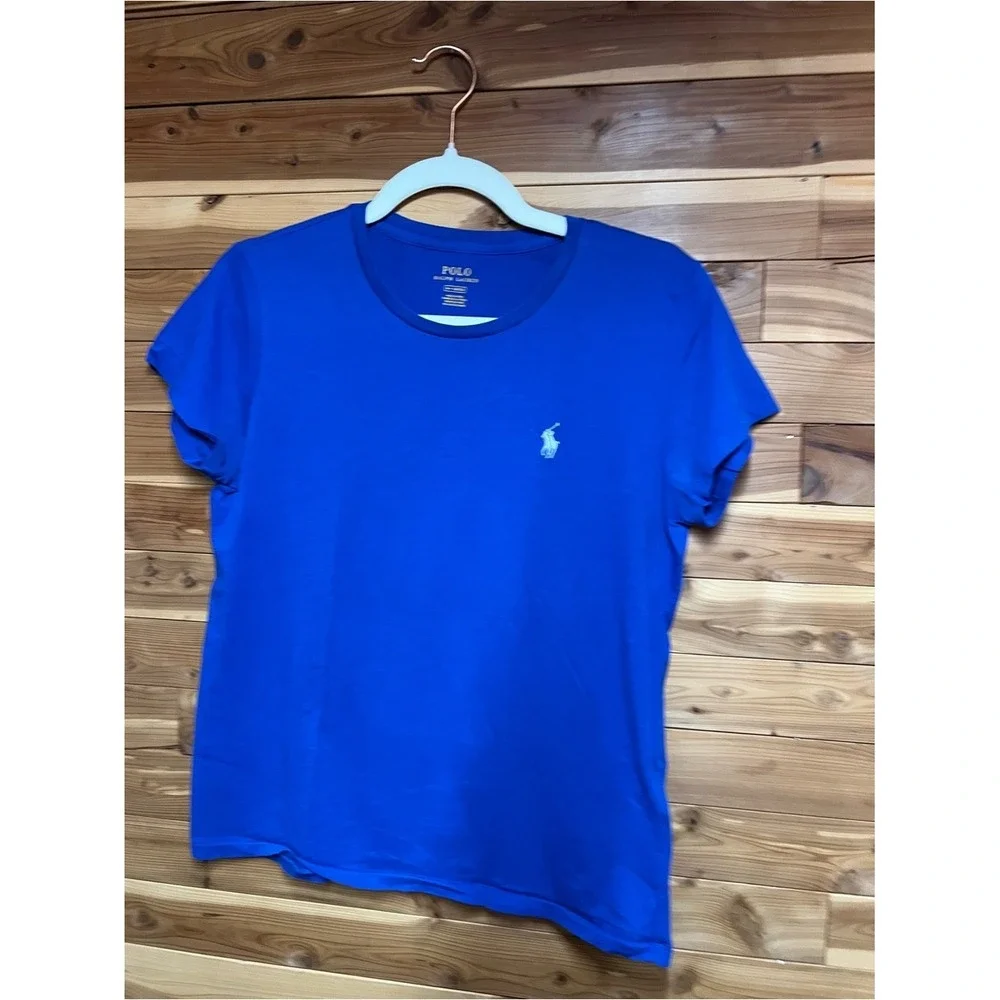 Polo by Ralph Lauren Women's V-Neck Tee in Navy Blue